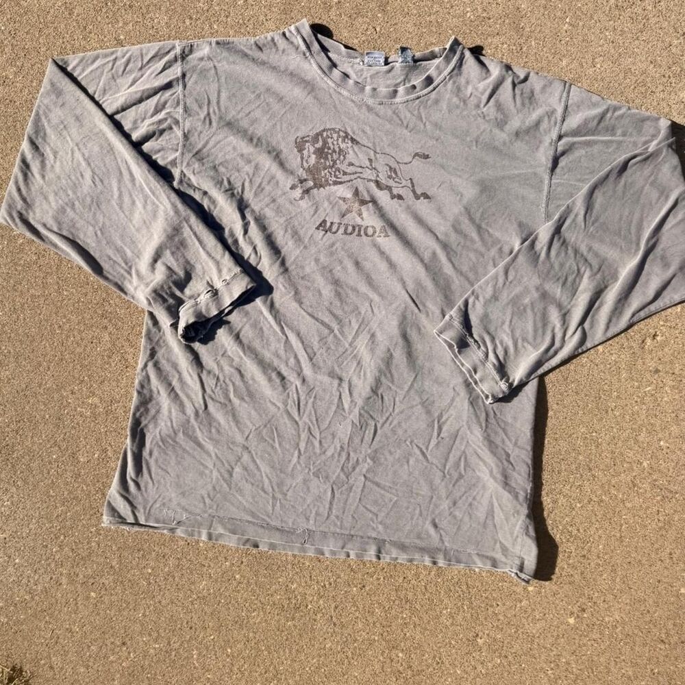Alternative-apparel Men's Grey and Tan T-shirt